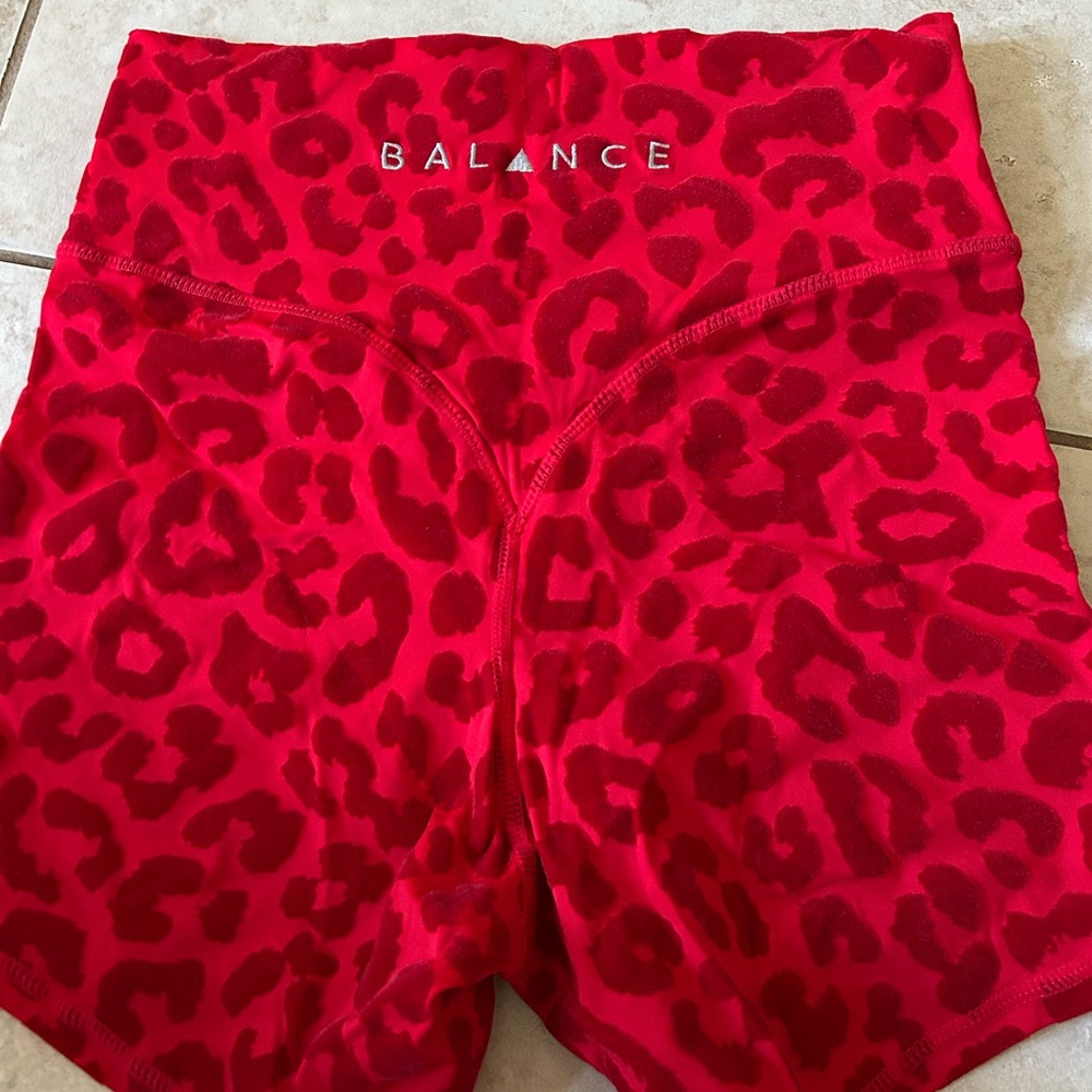 Balance Athletica Red Leopard Athletic Shorts